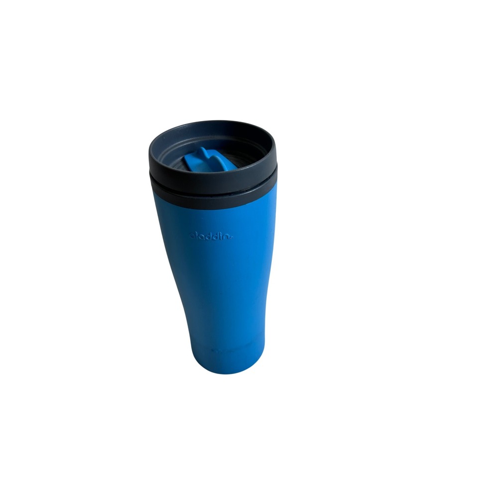 Aladdin Travel Mug 16oz Blue eCycle Recycled Plastic Flip Top Lid Unisex